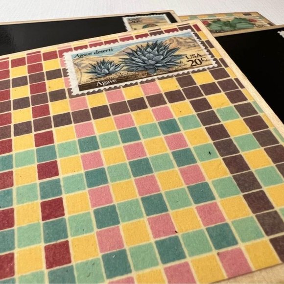 Cactus Coasters 4 Piece, USA Vintage Style Set - Picture 3 of 9